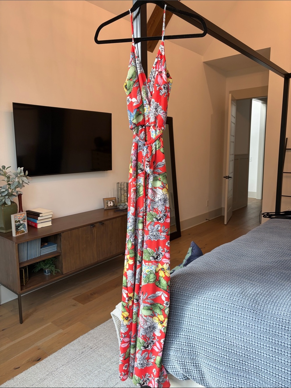Red Floral Wide-legged Romper by Shop 7